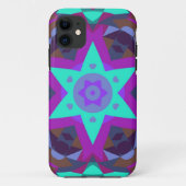 Retro Mandala Flower Blue Paars and Pink Case-Mate iPhone Case (Achterkant)