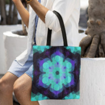 Retro Mandala Flower Blue Paars en Green