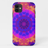 Retro Mandala Flower Blue Roze en Oranje Case-Mate iPhone Case (Achterkant)