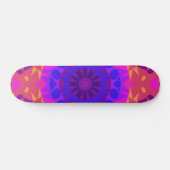 Retro Mandala Flower Blue Roze en Oranje Persoonlijk Skateboard (Horizontaal)