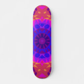 Retro Mandala Flower Blue Roze en Oranje Persoonlijk Skateboard (Voorkant)