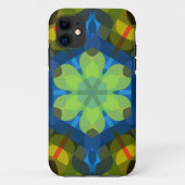 Retro Mandala Flower Green Blue en Oranje Case-Mate iPhone Case (Achterkant)