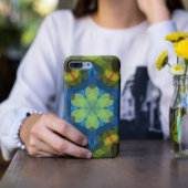 Retro Mandala Flower Green Blue en Oranje Case-Mate iPhone Case
