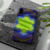 Retro Mandala Flower Green en Blue Case-Mate iPhone Case