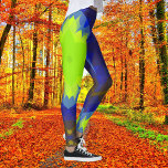 Retro Mandala Flower Green en Blue Leggings<br><div class="desc">Dit retro mandala ontwerp kenmerkt groen en blauw in een bloempatroon. Geweldige en levendige beelden voor iedereen die van heldere kleuren houdt!</div>