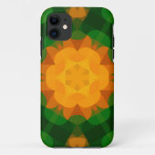 Retro Mandala Flower Green en Oranje Case-Mate iPhone Case (Achterkant)