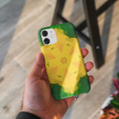 Retro Mandala Flower Green en Yellow Case-Mate iPhone Case