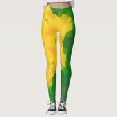 Retro Mandala Flower Green en Yellow Leggings (Voorkant)