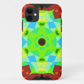 Retro Mandala Flower Green Red en Blue Case-Mate iPhone Case (Achterkant)