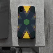 Retro Mandala Flower Green Yellow en Blue Case-Mate iPhone Case