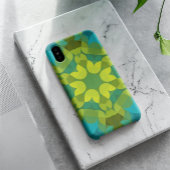 Retro Mandala Flower Green Yellow en Blue Case-Mate iPhone Case