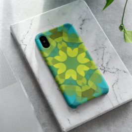 Retro Mandala Flower Green Yellow en Blue Case-Mate iPhone Case
