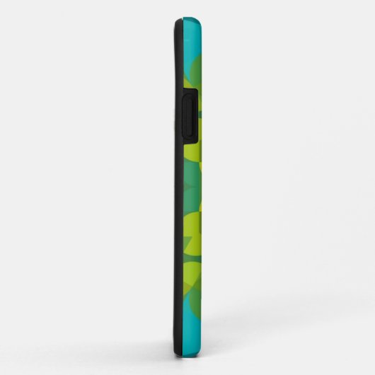 Retro Mandala Flower Green Yellow en Blue Case-Mate iPhone Case (Achterkant/rechts)