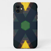 Retro Mandala Flower Green Yellow en Blue Case-Mate iPhone Case (Achterkant)
