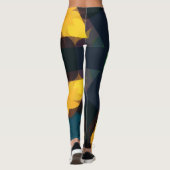 Retro Mandala Flower Green Yellow en Blue Leggings (Achterkant)