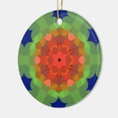 Retro Mandala Flower Oranje Green en Blue Keramisch Ornament (Links)