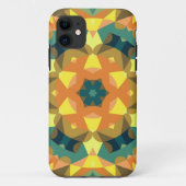 Retro Mandala Flower Oranje Yellow and Green Case-Mate iPhone Case (Achterkant)