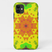 Retro Mandala Flower Oranje Yellow and Green Case-Mate iPhone Case (Achterkant)