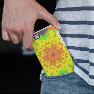 Retro Mandala Flower Oranje Yellow and Green Case-Mate iPhone Case