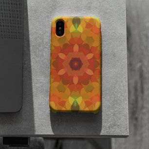 Retro Mandala Flower Oranje Yellow and Green Case-Mate iPhone Case