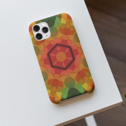 Retro Mandala Flower Oranje Yellow and Green Case-Mate iPhone Case
