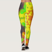 Retro Mandala Flower Oranje Yellow and Green Leggings (Achterkant)