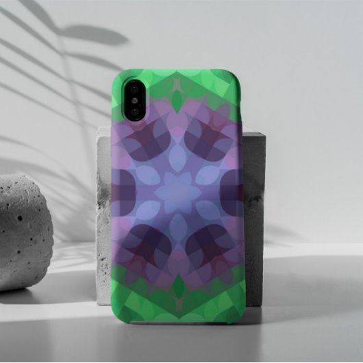 Retro Mandala Flower Paars and Green Case-Mate iPhone Case