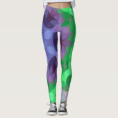 Retro Mandala Flower Paars and Green Leggings (Voorkant)