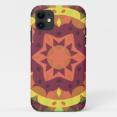 Retro Mandala Flower Paars Oranje and Green Case-Mate iPhone Case (Achterkant)