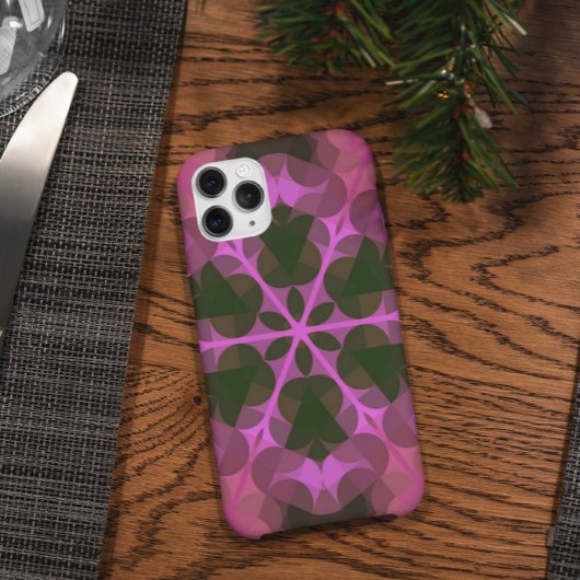 Retro Mandala Flower Pink en Green Case-Mate iPhone Case