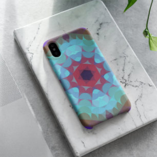 Retro Mandala Flower Red Blue en Paars Case-Mate iPhone Case