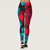Retro Mandala Flower Red en Blue Leggings (Achterkant)