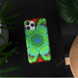 Retro Mandala Flower Red en Green Case-Mate iPhone Case