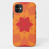 Retro Mandala Flower Red en Oranje Case-Mate iPhone Case (Achterkant)