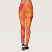 Retro Mandala Flower Red en Oranje Leggings (Achterkant)