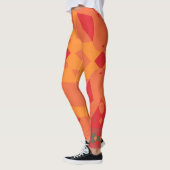 Retro Mandala Flower Red en Oranje Leggings (Links)