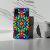Retro Mandala Flower Red Green en Blue Case-Mate iPhone Case