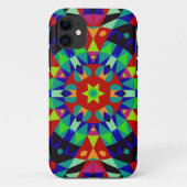Retro Mandala Flower Red Green en Blue Case-Mate iPhone Case (Achterkant)