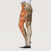 Retro Mandala Flower Sinaasappel en Tan Leggings (Links)