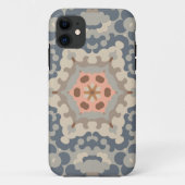 Retro Mandala Flower Tan Blauw en Sinaasappel Case-Mate iPhone Case (Achterkant)