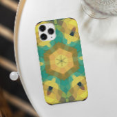 Retro Mandala Flower Yellow Blue en Green Case-Mate iPhone Case