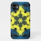 Retro Mandala Flower Yellow en Blue Case-Mate iPhone Case (Achterkant)