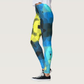 Retro Mandala Flower Yellow en Blue Leggings (Links)