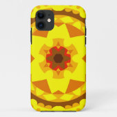 Retro Mandala Flower Yellow en Oranje Case-Mate iPhone Case (Achterkant)