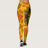 Retro Mandala Flower Yellow en Oranje Leggings (Achterkant)