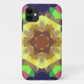 Retro Mandala Flower Yellow Green en Blue Case-Mate iPhone Case (Achterkant)