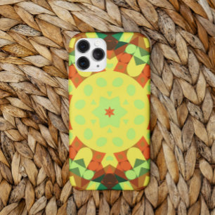 Retro Mandala Flower Yellow Oranje and Green Case-Mate iPhone Case