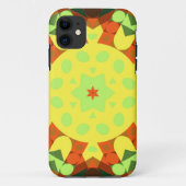 Retro Mandala Flower Yellow Oranje and Green Case-Mate iPhone Case (Achterkant)