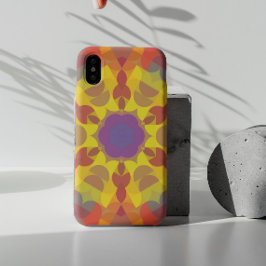 Retro Mandala Flower Yellow Oranje en Paars Case-Mate iPhone Case