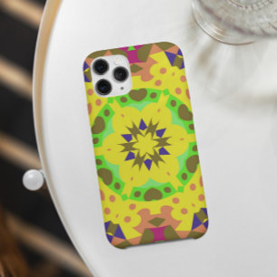 Retro Mandala Flower Yellow Oranje Green and Pink Case-Mate iPhone Case
